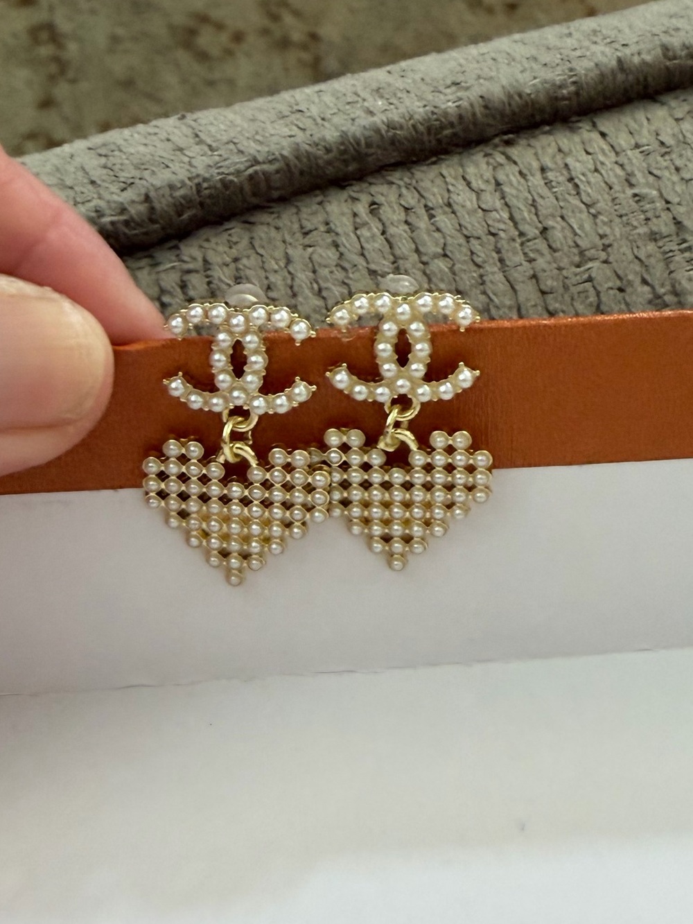 Pearl Heart Drop Post Earrings, Fashion jewelry